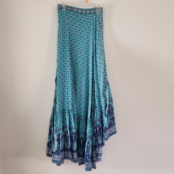 Spell & the Gypsy Collective Sunset Road Wrap Skirt Aqua XS b35 - Picture 5 of 14